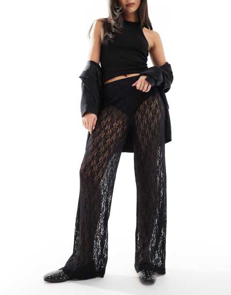 ASOS DESIGN lace trouser in black - view 1