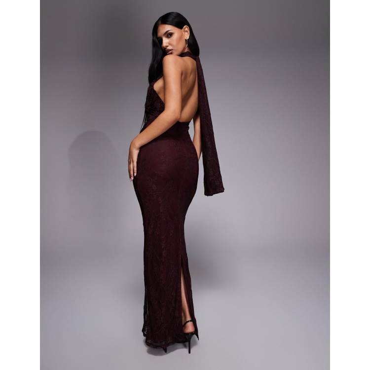 asos lace backless dress ASOS Design - Square Neck Maxi Dress - Women - Polyester/Spandex - XS