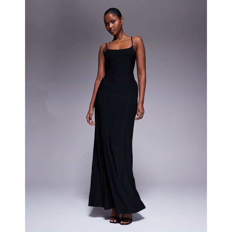 asos black lace maxi dress ASOS DESIGN lace off the shoulder long sleeve maxi dress in black
