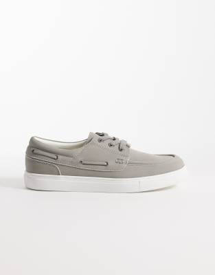  lace up boat shoes in light grey