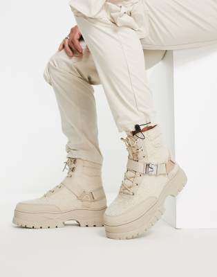 white sherpa boots