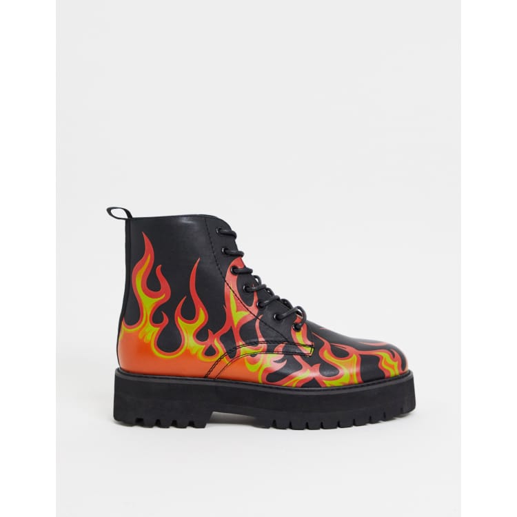 Asos design anarchy leather lace store up boots