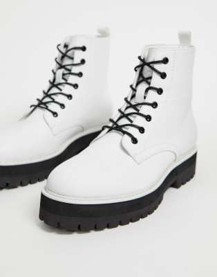 white chunky boots