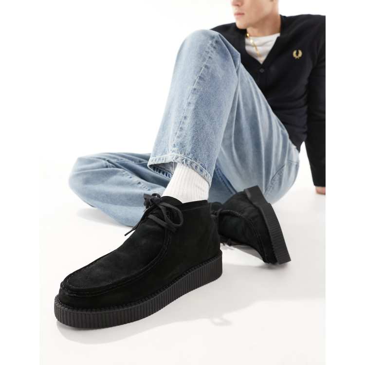 ASOS DESIGN chunky sole creeper in black leather