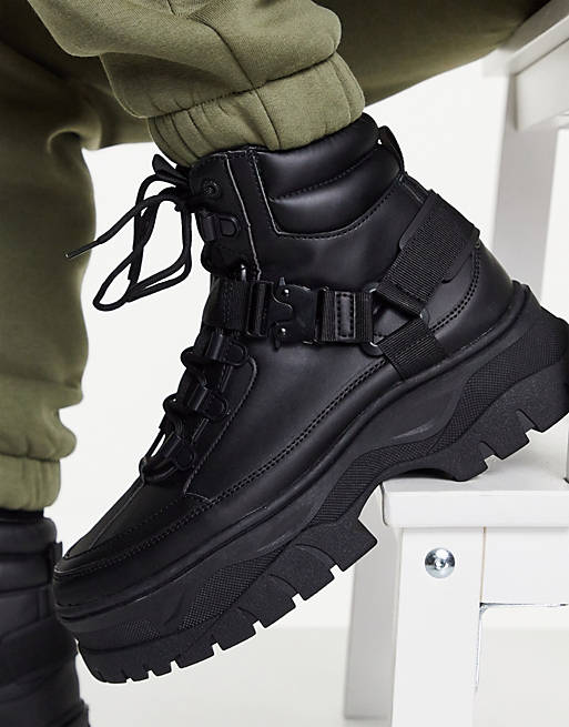 Clean leather lace up boot in ASOS Herren Schuhe Stiefel 