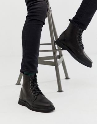 ASOS DESIGN lace up boots in black 