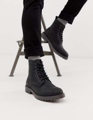 all black lace up boots