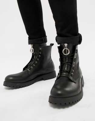 asos black lace up boots