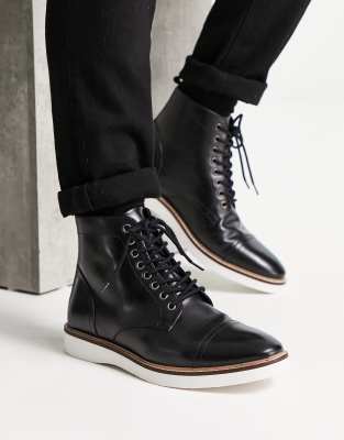 Mens black wedge sole clearance boots