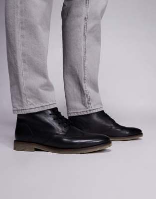 Asos Design Lace Up Boots In Black