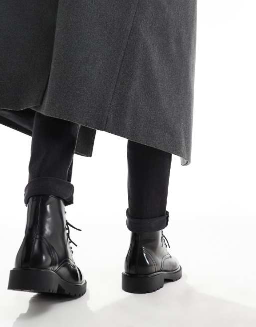 ASOS DESIGN lace up boots in black polish , 4 of 4