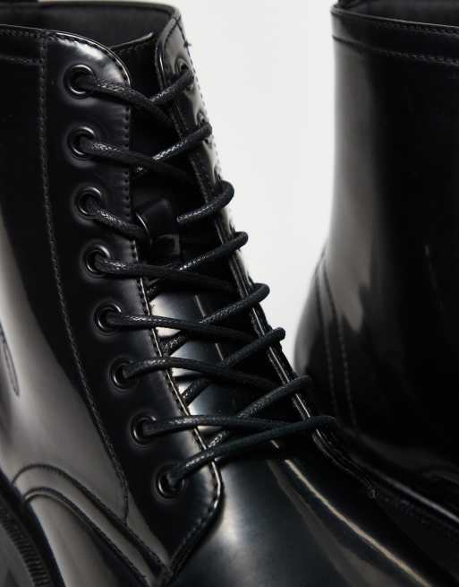 ASOS DESIGN lace up boots in black