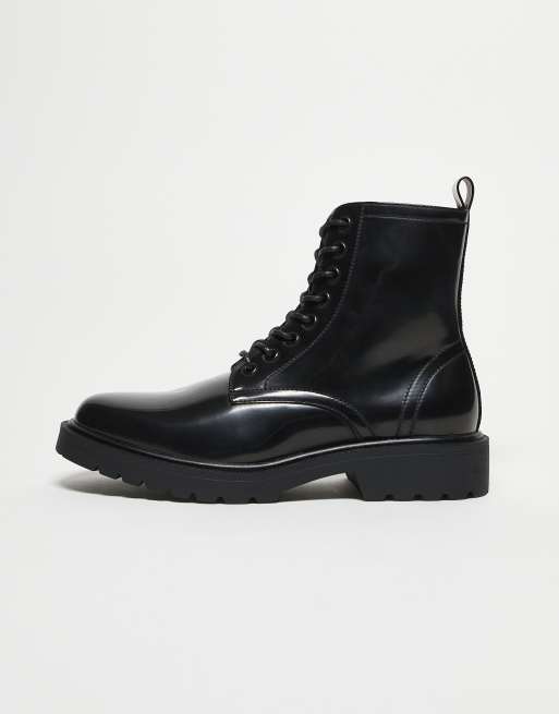 ASOS DESIGN lace up boots in black