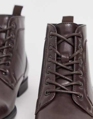 lace up faux leather boots