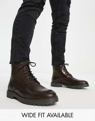 Asos design anarchy leather lace best sale up boots