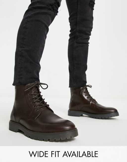 mens lace up brown leather boots