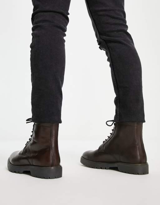 Asos design attitude outlet chunky lace up boots