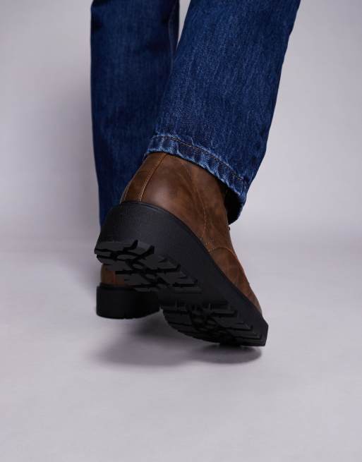 ASOS DESIGN lace up boots in brown with chunky sole, 4 of 4