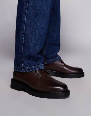 Asos Design Lace Up Boots In Multi