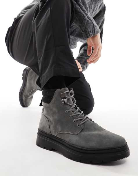 Dark grey hot sale boots mens