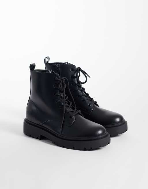 ASOS DESIGN lace up boots with chunky sole in black, 2 of 4