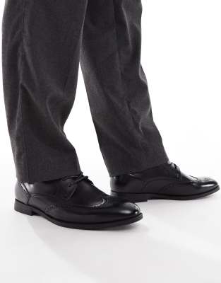 ASOS DESIGN lace up brogue boots in black