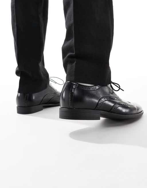 ASOS DESIGN lace-up brogue shoes in black, 2 of 4