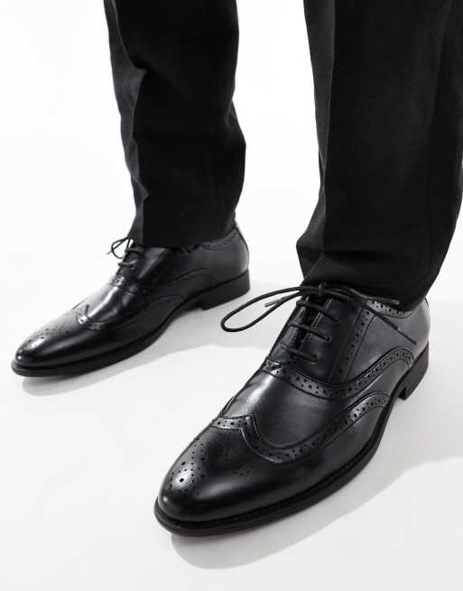 Asos black brogues clearance