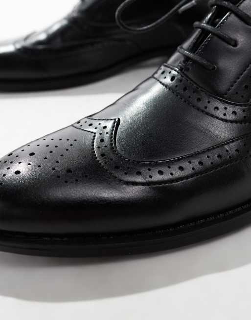 ASOS DESIGN lace-up brogue shoes in black, 4 of 4