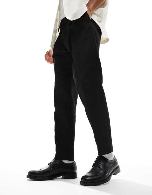 ASOS DESIGN lace-up brogue shoes in black