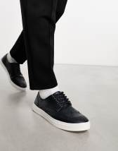 ASOS DESIGN derby lace up shoes in navy suede with faux crepe sole