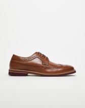 ASOS DESIGN oxford shoes in tan leather with toe cap | ASOS display picture 1
