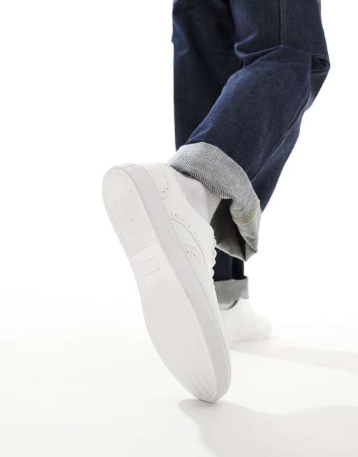 ASOS DESIGN lace up brogue shoes in white faux suede with back tab, 4 of 4