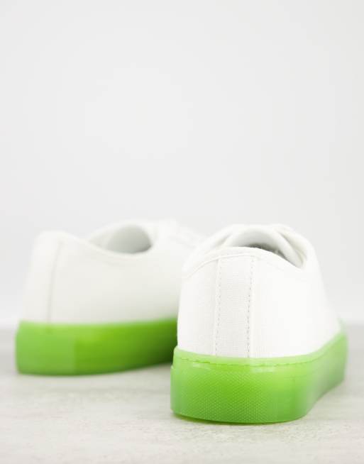 Green store bottom shoes