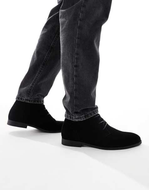 ASOS DESIGN lace up chukka boots in black - view 1