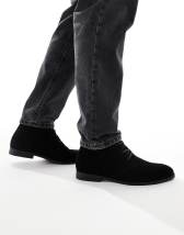 SEQWL round toe chelsea boots in faux suede black