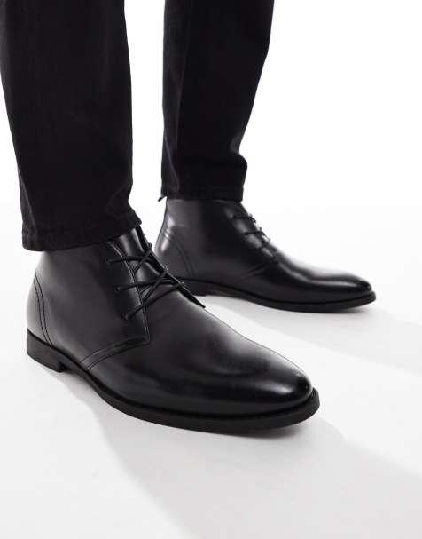 ASOS DESIGN lace up chukka boots in black - view 1