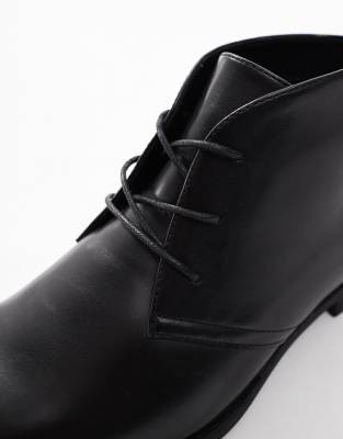 Asos Design Lace Up Chukka Boots In Black
