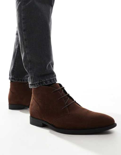 ASOS DESIGN lace up chukka boots in brown