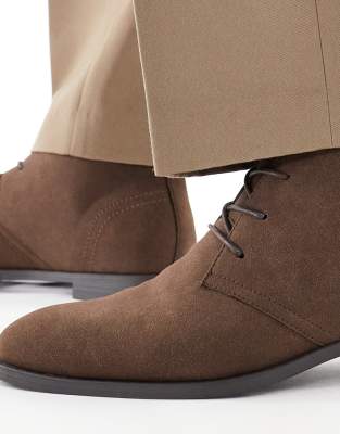 Asos Design Lace Up Chukka Boots In Brown