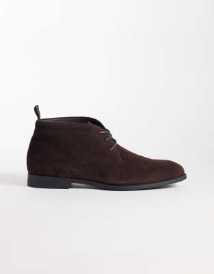 Asos Design Lace Up Chukka Boots In Brown