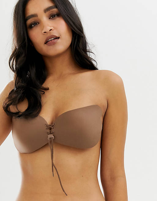 ASOS DESIGN lace up cleavage boost backless stick on bra