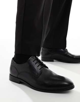 lace up derby shoes in black leather