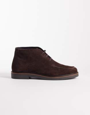  lace up desert boots  suede with apron toe