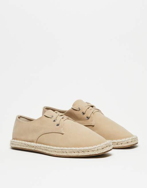ASOS DESIGN lace up espadrilles in stone, 3 of 4