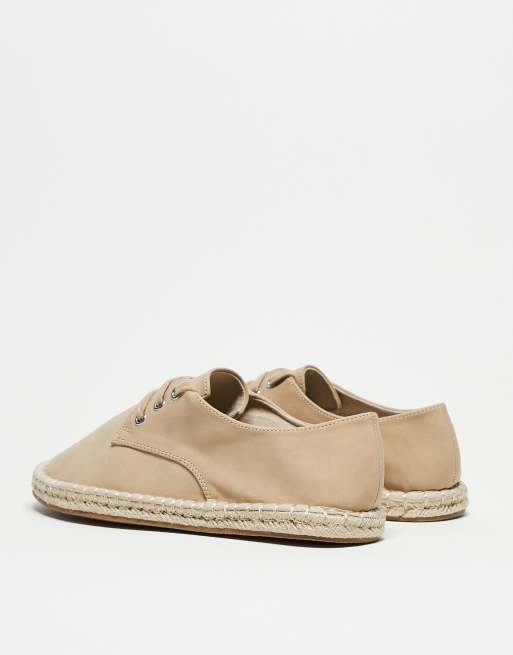 ASOS DESIGN lace up espadrilles in stone, 4 of 4