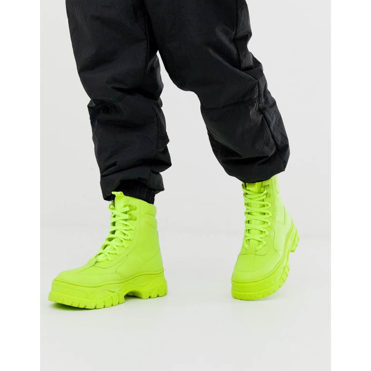 Lime green hot sale work boots