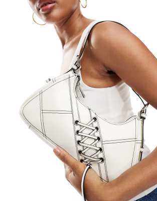 ASOS DESIGN LACE UP GROMMET DETAIL SHOULDER BAG 