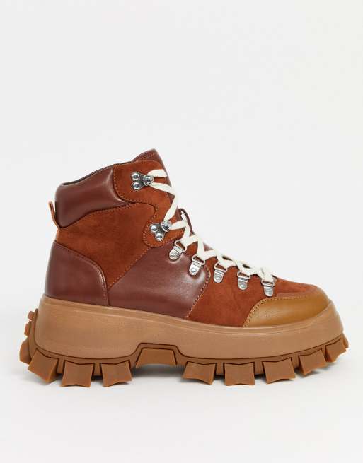 Chunky cleated shop hiker boots