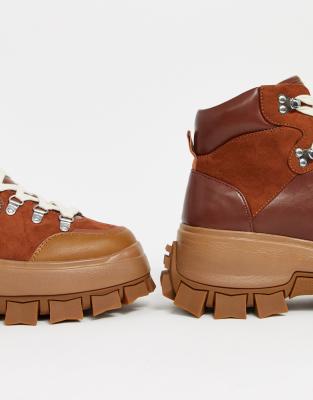 chunky cleated hiker boots